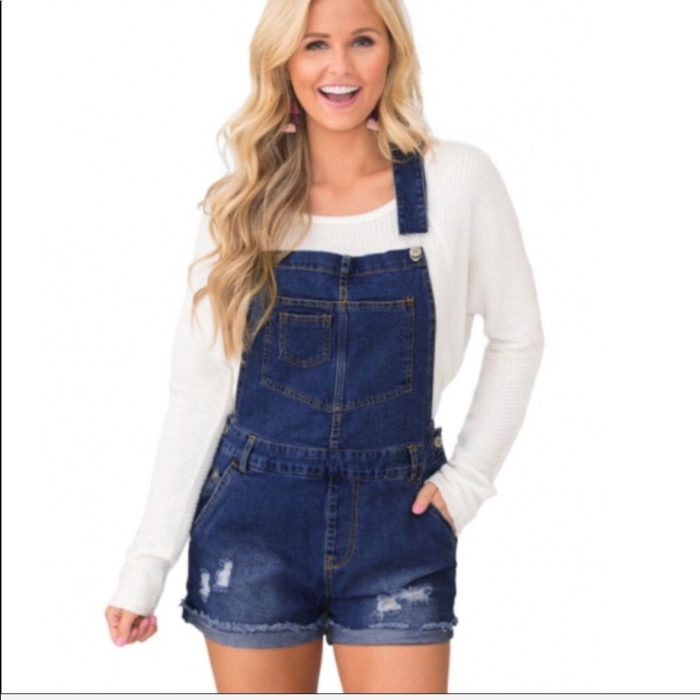 Vintage Overalls Denim Shorts